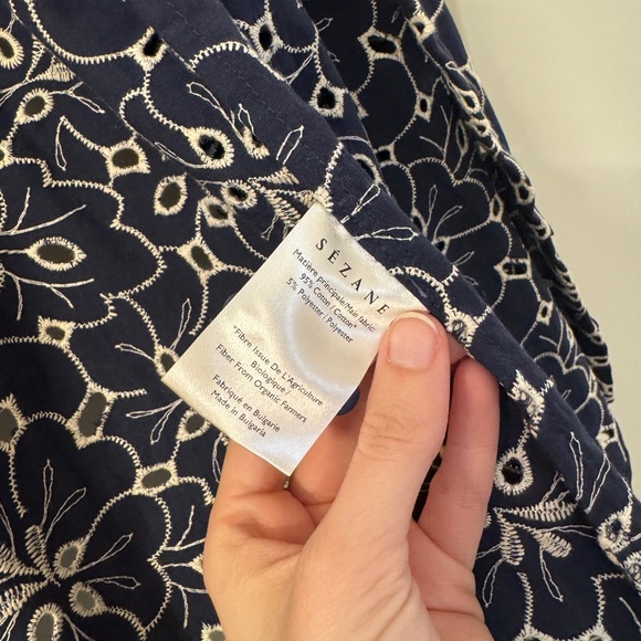 Sezane Navy Mathilda Shirt - Picture 8 of 8